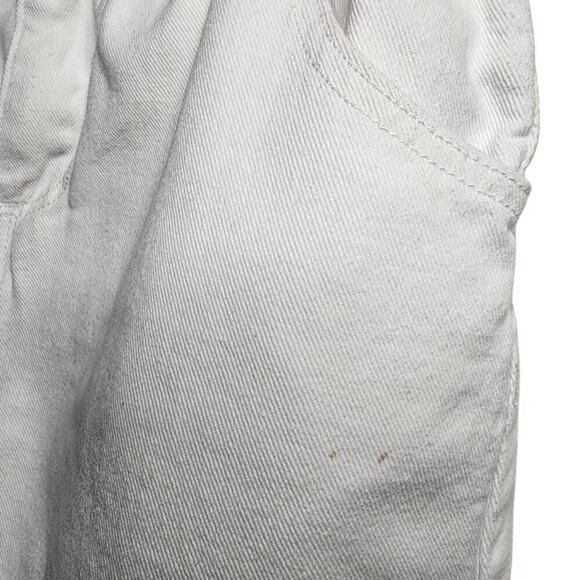 Greene St Denim Women Shorts, High Rise Paper Bag Waist White Jean Shorts, Sz 29 - Picture 7 of 10